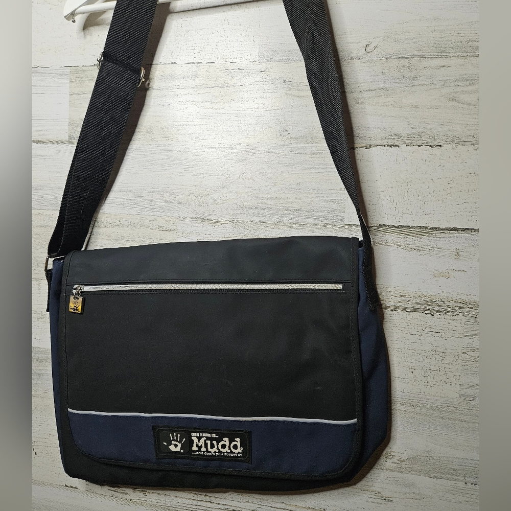 Vintage Y2K Mudd Messenger Bag Laptop Bag Black Blue